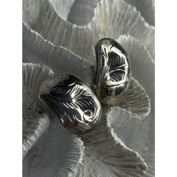 2 qty. Sterling Silver Clip On Earrings w/6.5mm Half Bead  Vintage Esthetic 925 Sterling Silver Clip On Earrings Length 1.20 Inch